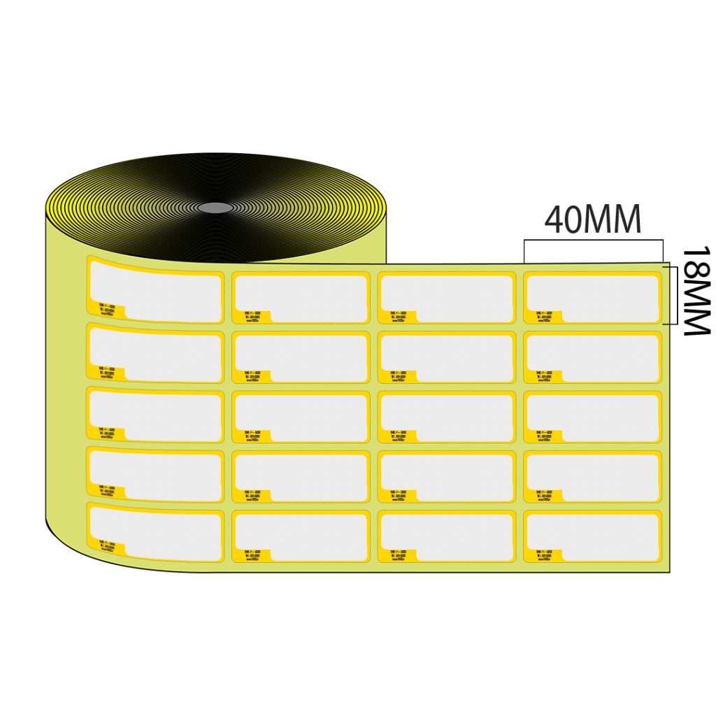 هر ستون برچسب اصالت کالا شامل ۵ ردیف ۱۸×۴۰ mm